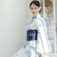 ノースリワンピゆかた(ゆかた+へこ帯) 2点セット レディス(芍薬-M-L)