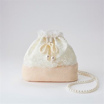 la dentelle(ラダンテル) 巾着レースパール ショルダー レディス(シロ-フリー)