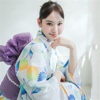 イセカタすかあとゆかた(ゆかた+へこ帯) 2点セット レディス(蝶と向日葵-M-L)