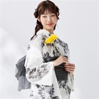 イセカタすかあとゆかた(ゆかた+へこ帯) 2点セット レディス(向日葵-M-L)