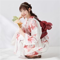 イセカタすかあとゆかた(ゆかた+へこ帯) 2点セット レディス(蘭-M-L)