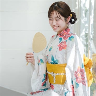 イセカタすかあとゆかた(ゆかた+へこ帯) 2点セット レディス