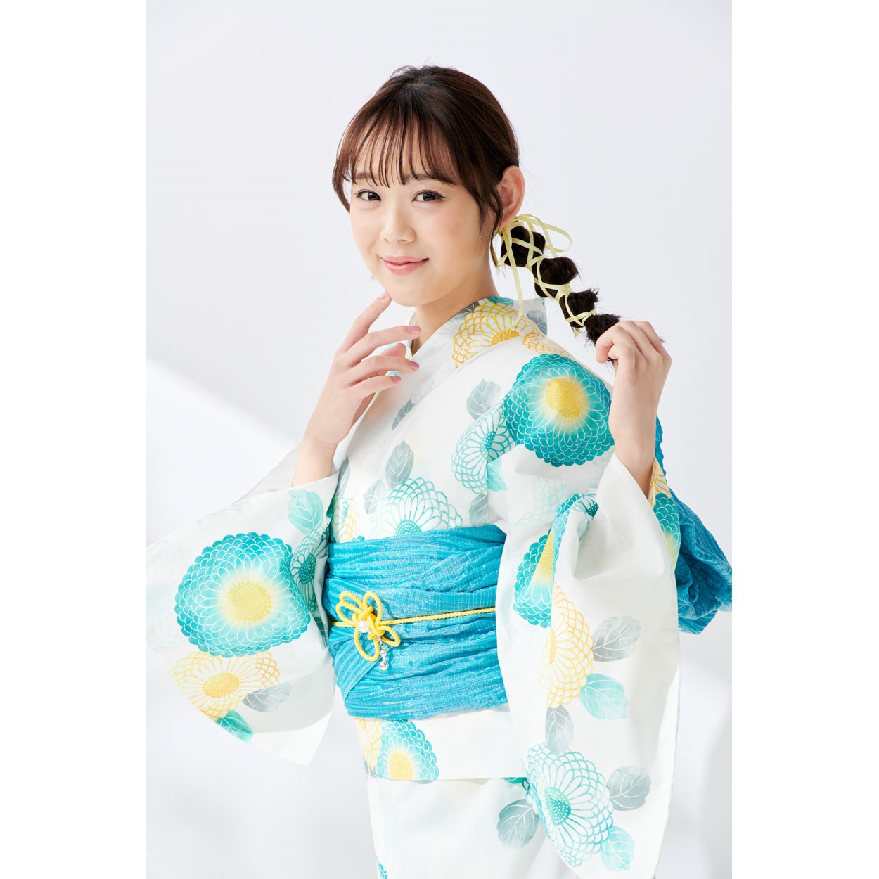 イセカタすかあとゆかた(ゆかた+へこ帯) 2点セット レディス(丸菊-L-LL)