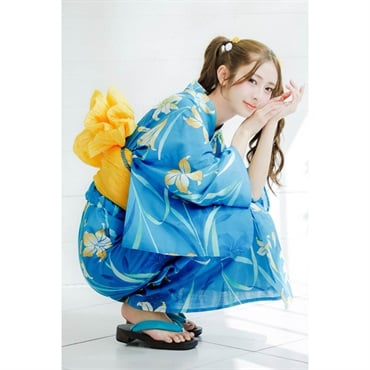 イセカタすかあとゆかた(ゆかた+へこ帯) 2点セット レディス