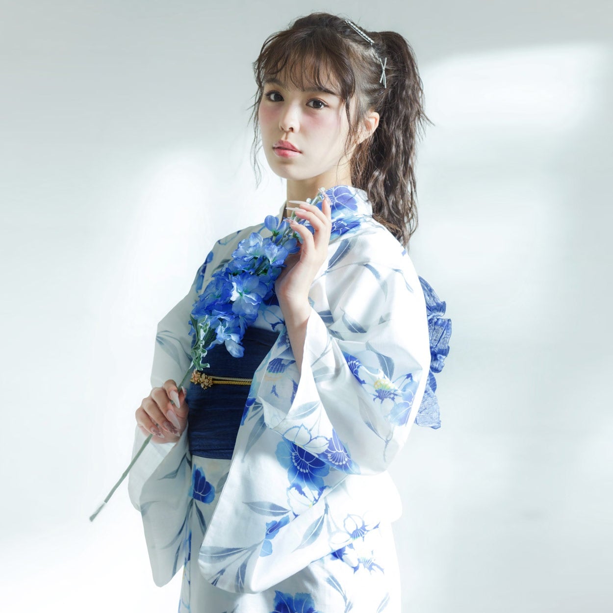 イセカタすかあとゆかた(ゆかた+へこ帯) 2点セット レディス(クレマチス-M-L)