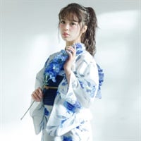 イセカタすかあとゆかた(ゆかた+へこ帯) 2点セット レディス(クレマチス-M-L)