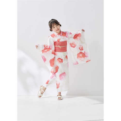 すかあとゆかた(ゆかた+へこ帯) 2点セット キッズ