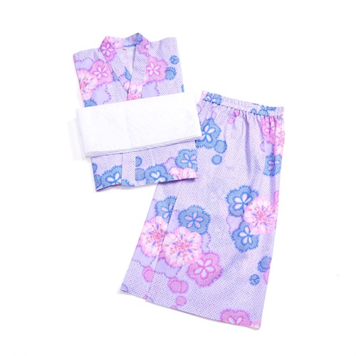 すかあとゆかた(ゆかた+へこ帯) 2点セット キッズ(しぼり梅-120)