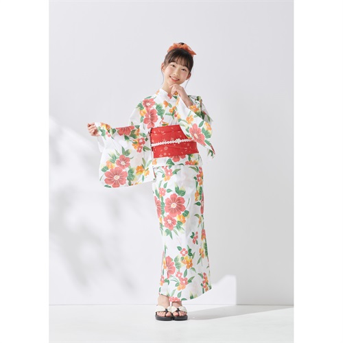 すかあとゆかた(ゆかた+結び帯) 2点セット キッズ