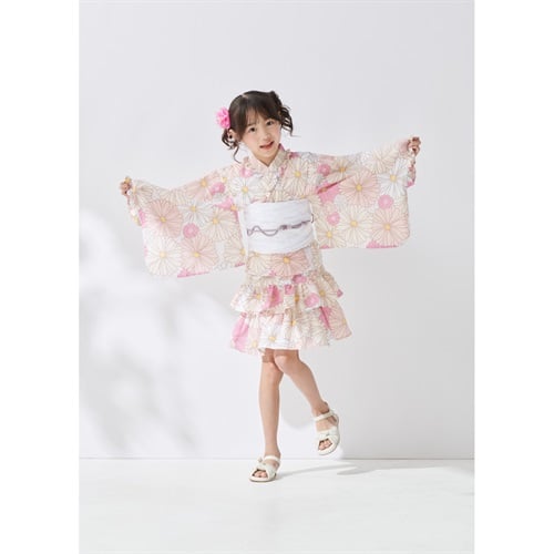 ゆかたドレス(ゆかた+へこ帯) 2点セット キッズ