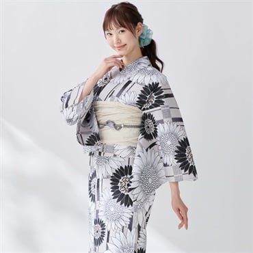 ひんやりゆかた(ゆかた+へこ帯) 2点セット レディス