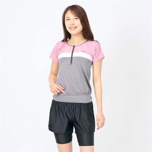 FILA(フィラ) セパレート水着ハーフジップ キュロット バイカラー レディス 水着 レディース