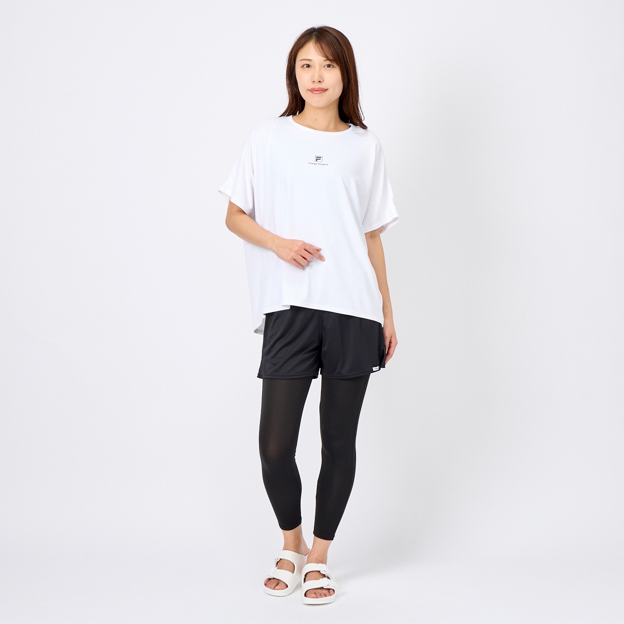 アウトレット福袋 FILA(フィラ) 水着4点セット プリントロゴ レギンス付 レディス 水着・ラッシュガード