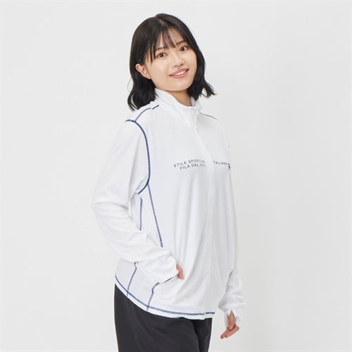 【ポイント20倍対象商品】FILA(フィラ) スタンドジップ ラッシュ UV レディス ラッシュガード 水陸両用  UVウェア 水着 レディース(シロ-L)