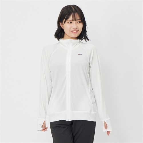 【ポイント20倍対象商品】FILA(フィラ) 冷感メッシュラッシュガード レディス 水陸両用 UVウェア 水着 レディース(シロ-XL)