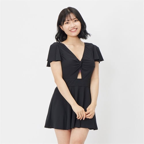 【ポイント20倍対象商品】ビキニワンピース レディス 水着 レディース(クロ-11ｺﾞｳ)