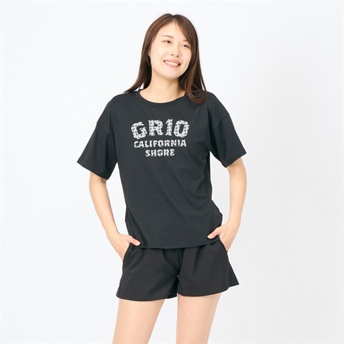 【ポイント20倍対象商品】水着4点セット ビキニ 花柄ロゴTシャツ レディス 水着 レディース(クロ-9ｺﾞｳ)