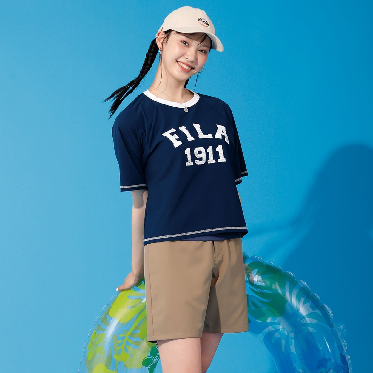 FILA(フィラ) 水着4点セット タンキニ ロゴT レディス 水着