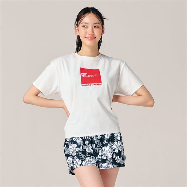 FILA 花柄　上下セット FILA(フィラ) 水着4点セット ビキニ 花柄 レディス 水着