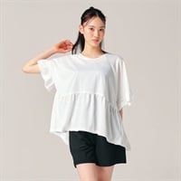 【ポイント20倍対象商品】無地フリル袖Tシャツ付き水着4点セット レディス 水着 レディース