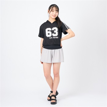 【ポイント20倍対象商品】ナンバーロゴTシャツ キュロット付き４点セット レディス 水着 レディース