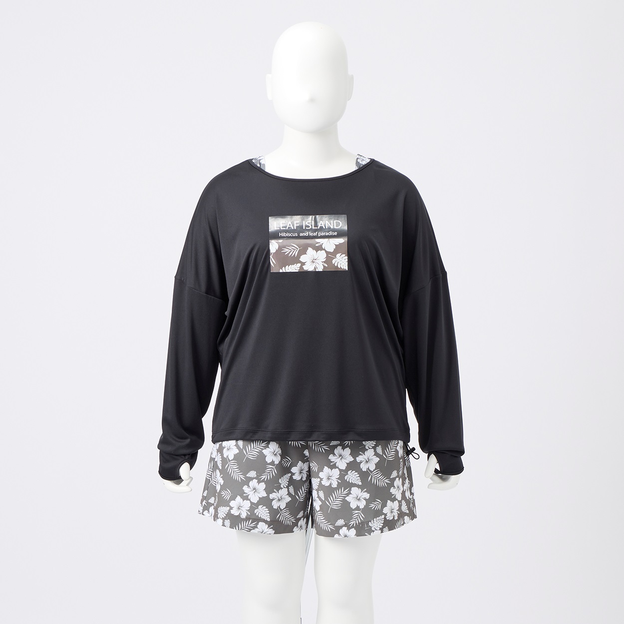大寸タンキニ4点セット ハイビスカス長袖Tシャツ N's SELECTION