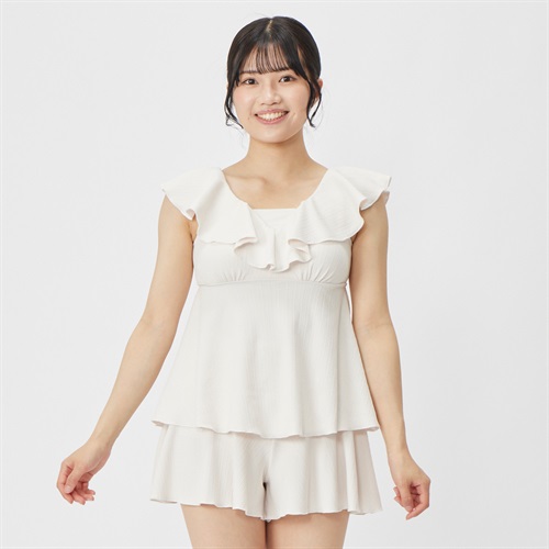 【ポイント20倍対象商品】ビキニコーディネート タンキニ【単品】 レディス 水着 レディース(アイボリー-9ｺﾞｳ)