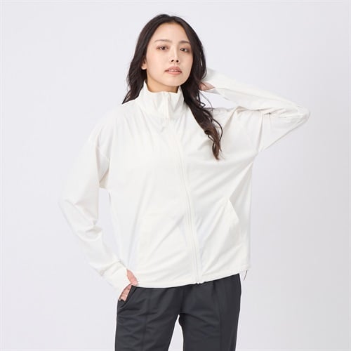 【ポイント20倍対象商品】トリコットスタンドJK 水陸両用 吸汗速乾 強力接触冷感 遮熱 UPF50+ レディス UVウェア  ラッシュガード 水着 レディース(シロ-M)