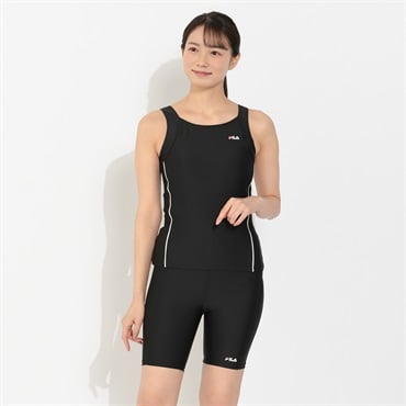 FILA(フィラ) セパレーツ水着 ノースリーブプルオーバー カップ付  レディス FSP-3132825B(クロ-7ｺﾞｳ)