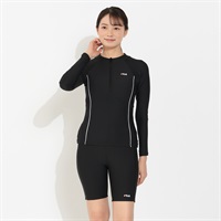 FILA(フィラ) セパレート水着 長袖 ハーフジップ カップ付 レディス FSP-3132845B(クロ-7ｺﾞｳ)