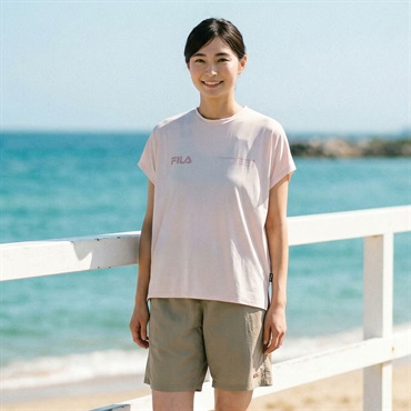 FILA(フィラ) 水陸両用半袖Tシャツ 強力接触冷感 スーパーナイロンクール レディス 325-677-K