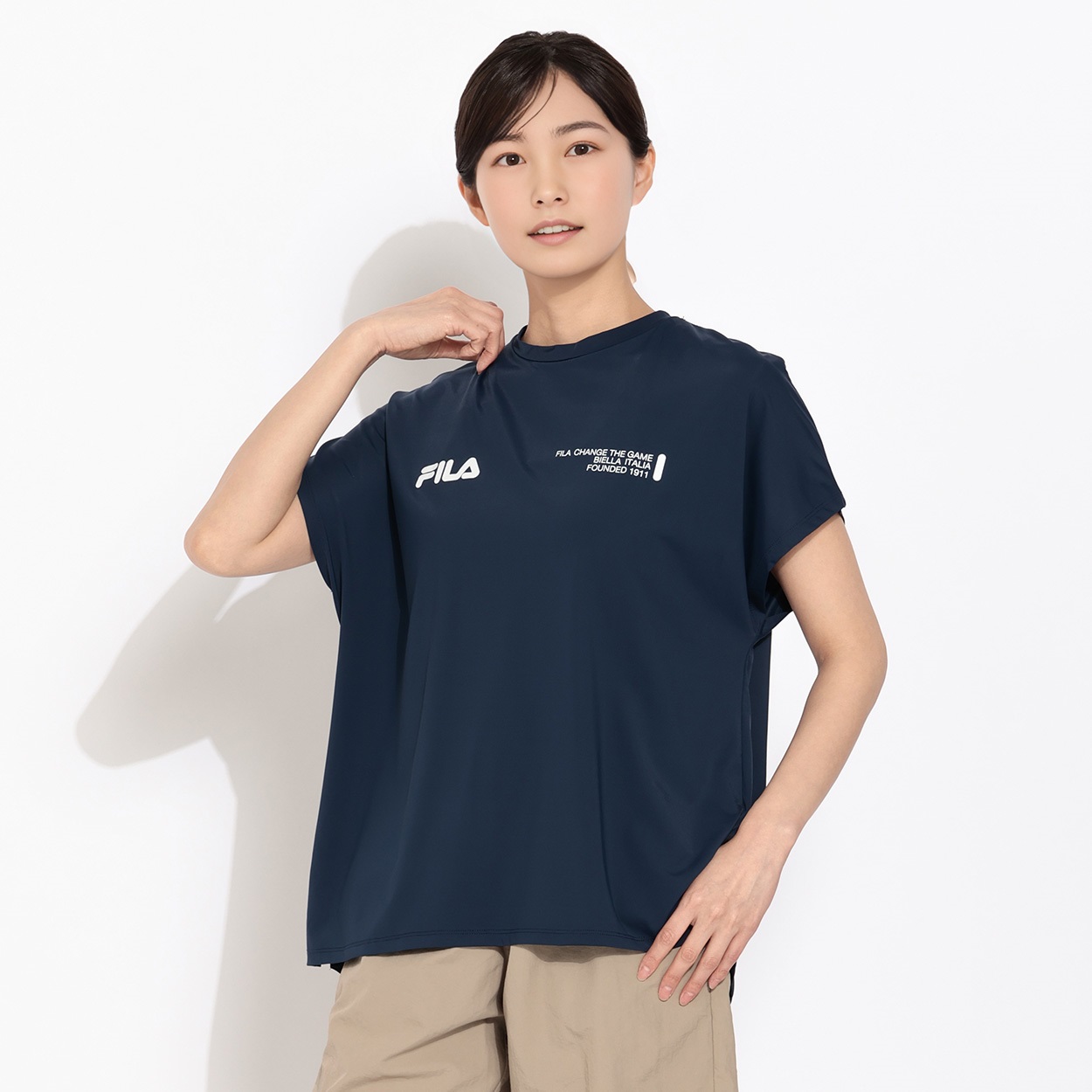 FILA(フィラ) 水陸両用半袖Tシャツ 強力接触冷感 スーパーナイロンクール レディス 325-677-K(コイアオ-M)