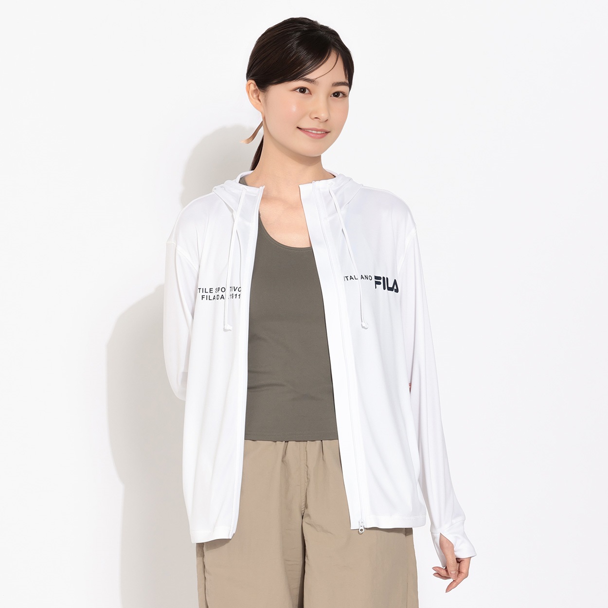 FILA(フィラ) UVパーカー 胸元メッセージロゴ 水陸両用 レディス RS