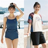 FILA(フィラ) タンキニ水着 4点セット デザインロゴTシャツ ショートパンツ布帛付き レディス TK4-326-602(コイアカ-9ｺﾞｳ)