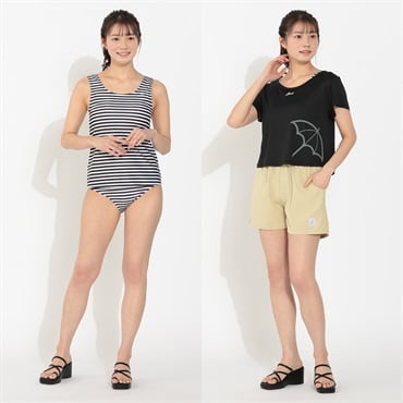 Arnord Palmer(アーノルドパーマー) Arnord PalmerロゴショートTシャツタンキニ4点セット レディス TK4-586201-K(クロ-9ｺﾞｳ)
