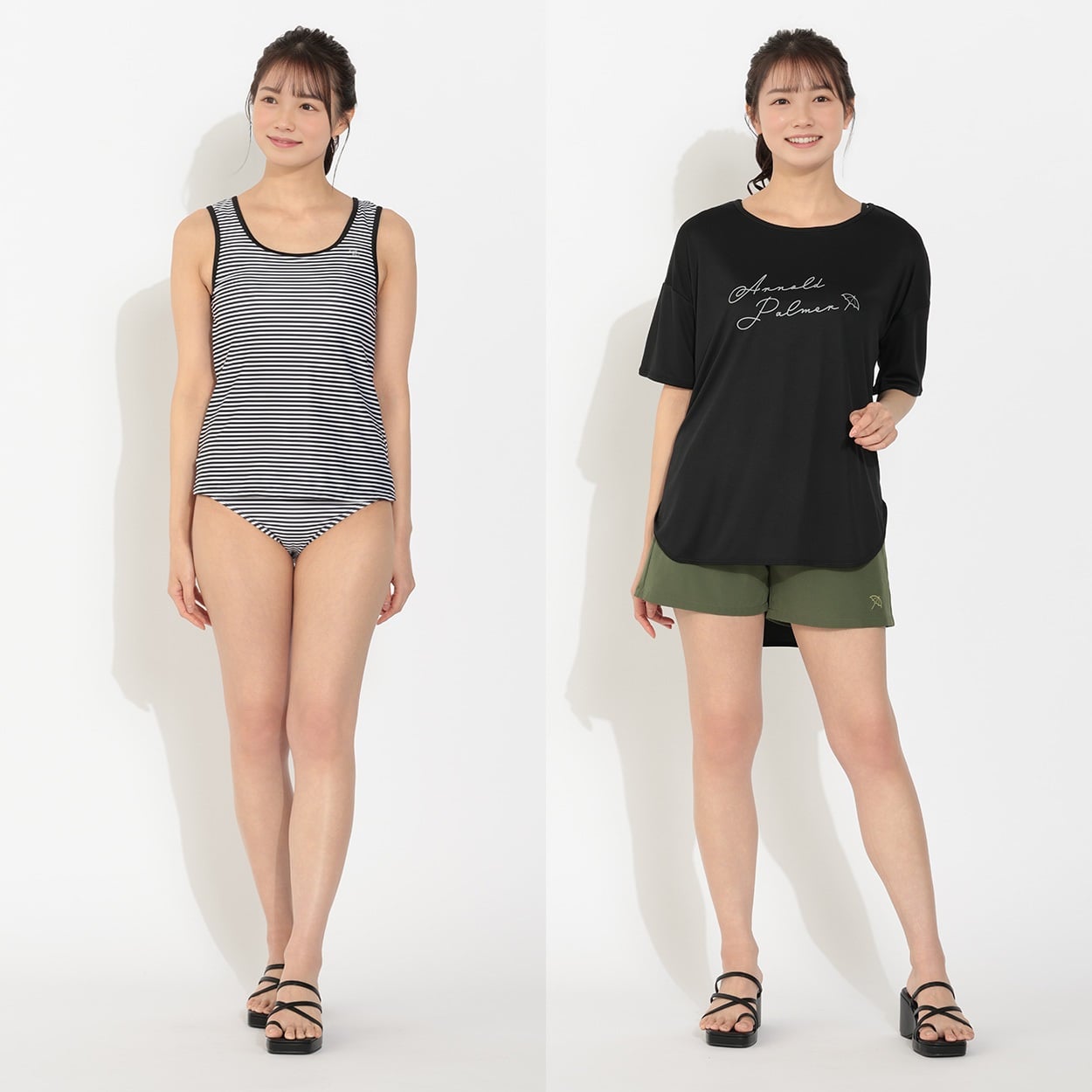 Arnord Palmer(アーノルドパーマー) Arnord PalmerロゴTシャツタンキニ4点セット レディス TK4-586202-K(クロ-11ｺﾞｳ)