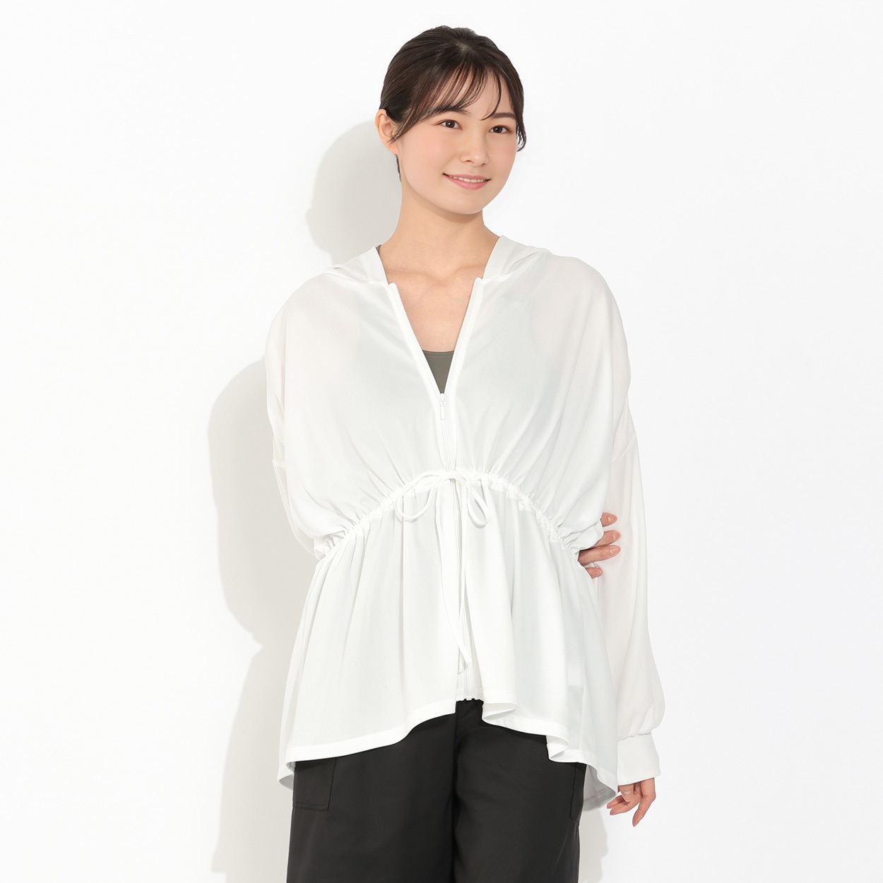 ラッシュガードパーカー ウエスト部ドロスト紐付 Beach Dream レディス
