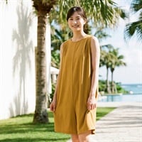 オールインワン トリコット素材 吸汗速乾 接触冷感 遮熱  UPF50+ 水陸両用耐塩素 レディス 308118-K(カラシ-M)