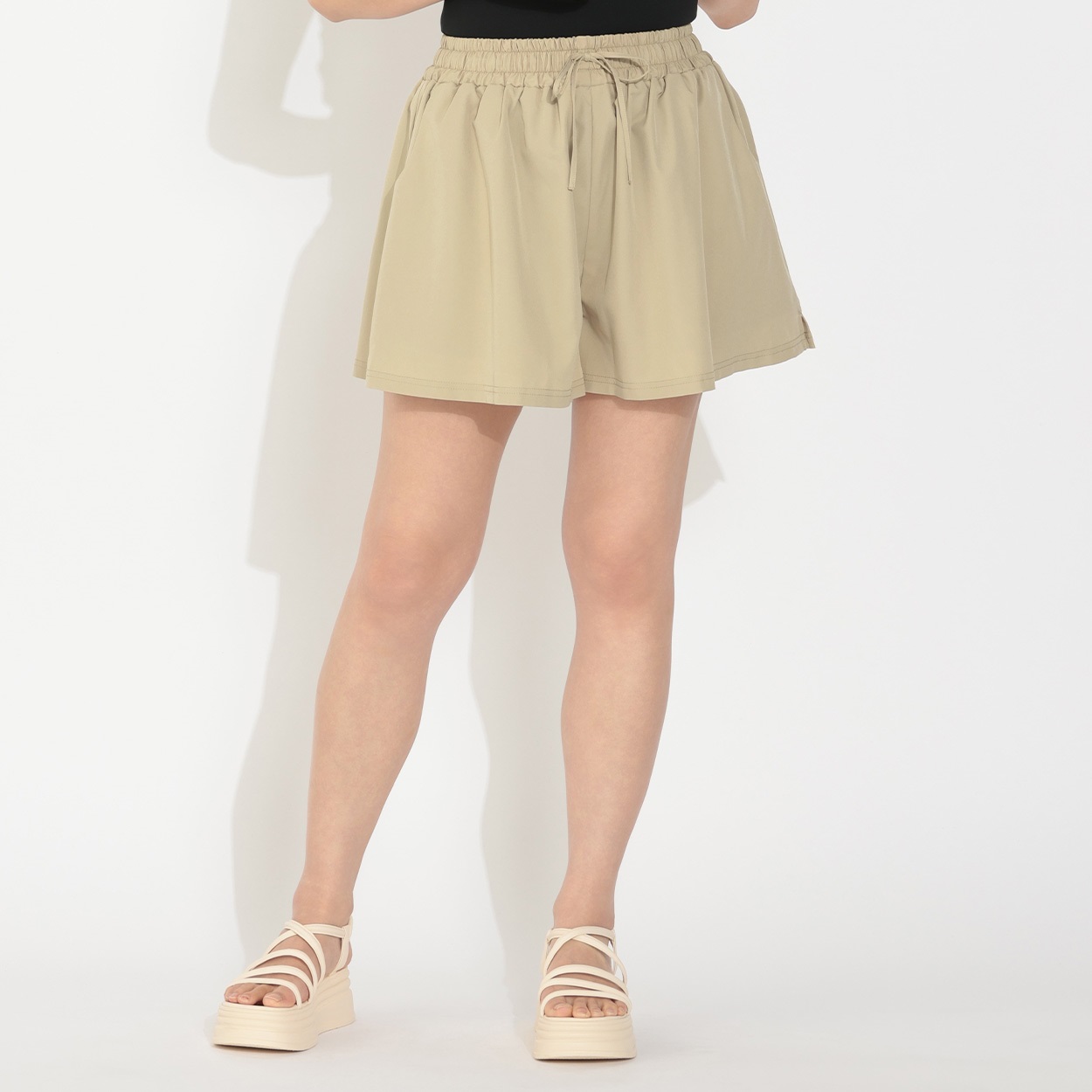 ラッシュガード ショート丈フレアデザイン パンツ レディス 268364-K(ウスチャ-M)