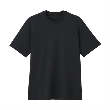 TVC シルキーコットン スムース半袖Tシャツ メンズ(ブラック-S)
