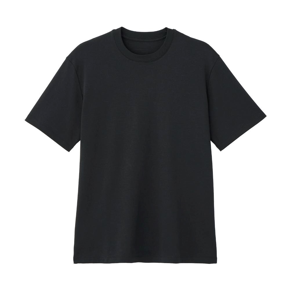 TVC シルキーコットン スムース半袖Tシャツ メンズ(ブラック-S)