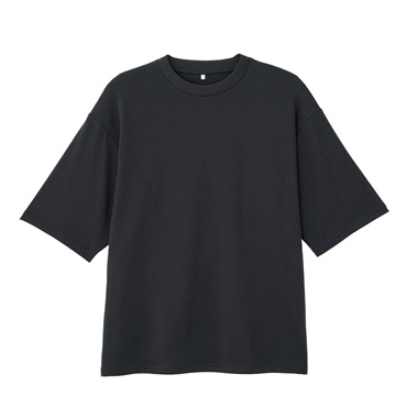 TVC 【ピースフィットクール】 遮熱スムース無地五分袖Tシャツ メンズ(ブラック-L)