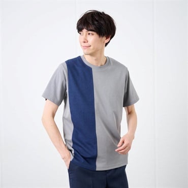 TVC 【ピースフィットクール】遮熱切替クルーネック半袖Tシャツ メンズ(グレー-XL)