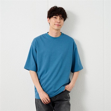 TVC 【ピースフィットクール】 スムース無地五分袖Ｔシャツ メンズ(ブルー-XL)