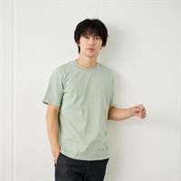 TVC メンズ コットン１００クルーネック半袖Tシャツ メンズ(ウスミドリ-M)