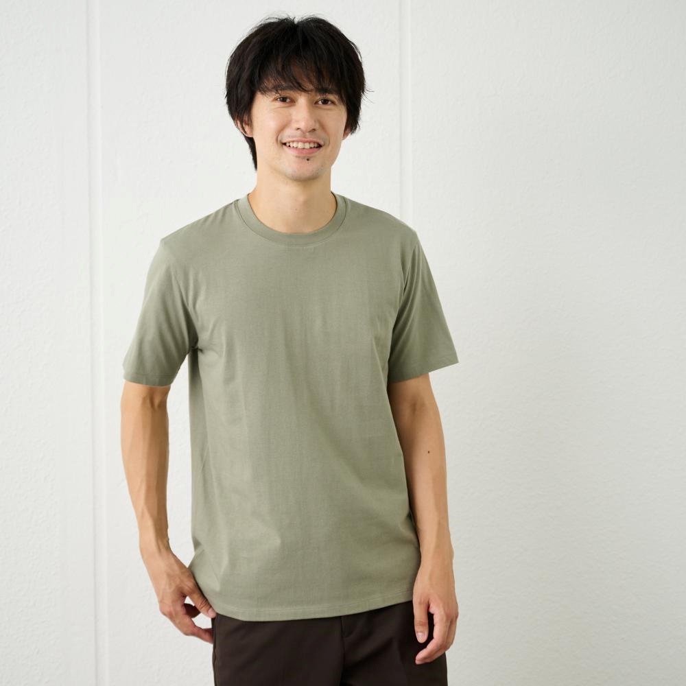 TVC メンズ コットン１００クルーネック半袖Tシャツ メンズ(ミドリ-M)