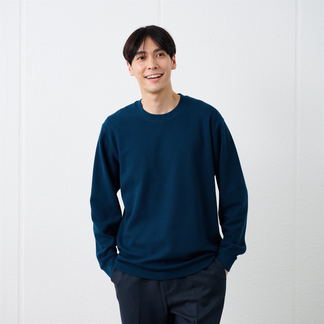 TVC(ティーヴィシー) ワッフル クルーネック長袖Tシャツ メンズ