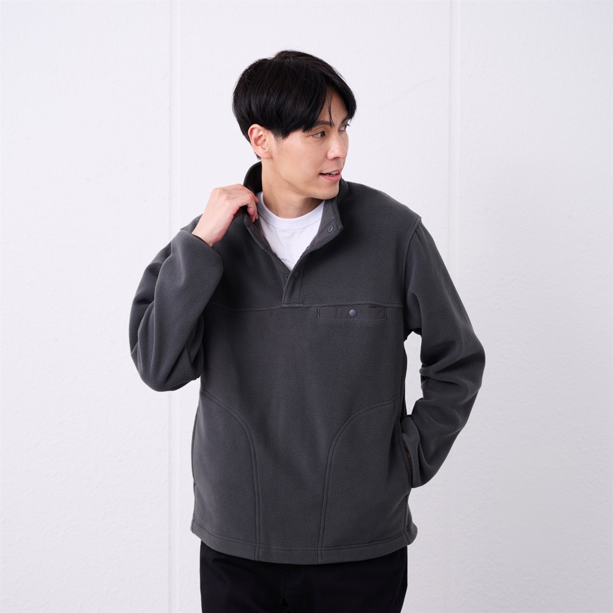 TVC(ティーヴィシー) フリース スナップボタンプルオーバー メンズ