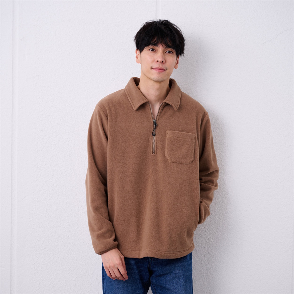 TVC(ティーヴィシー) フリース 衿つきハーフジッププルオーバー メンズ