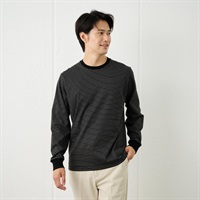 TVC シルキータッチコットン クルーボーダー長袖Tシャツ メンズ